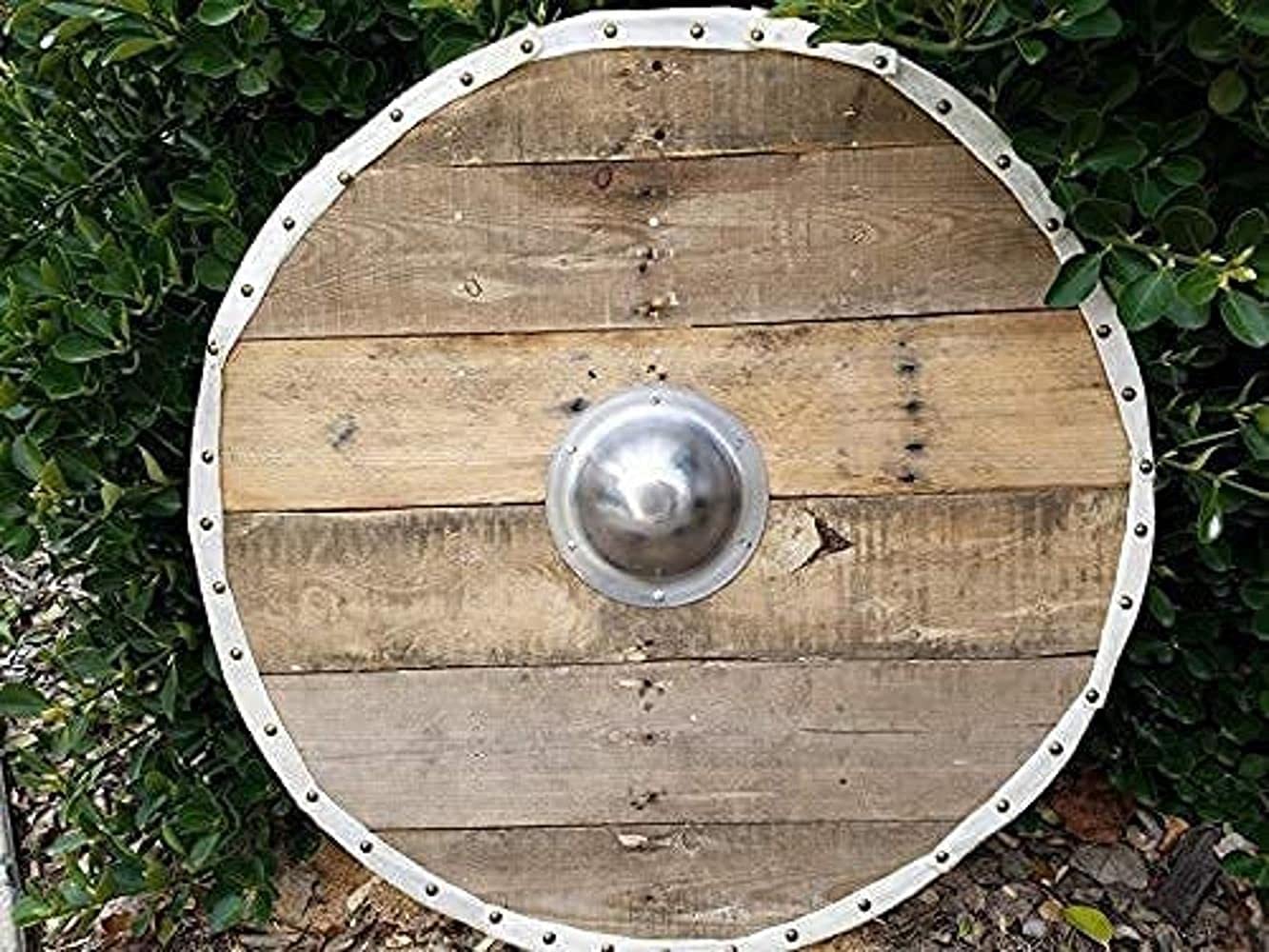 NauticalMart Viking Norse Warfare Gokstad Wooden Shield Brown