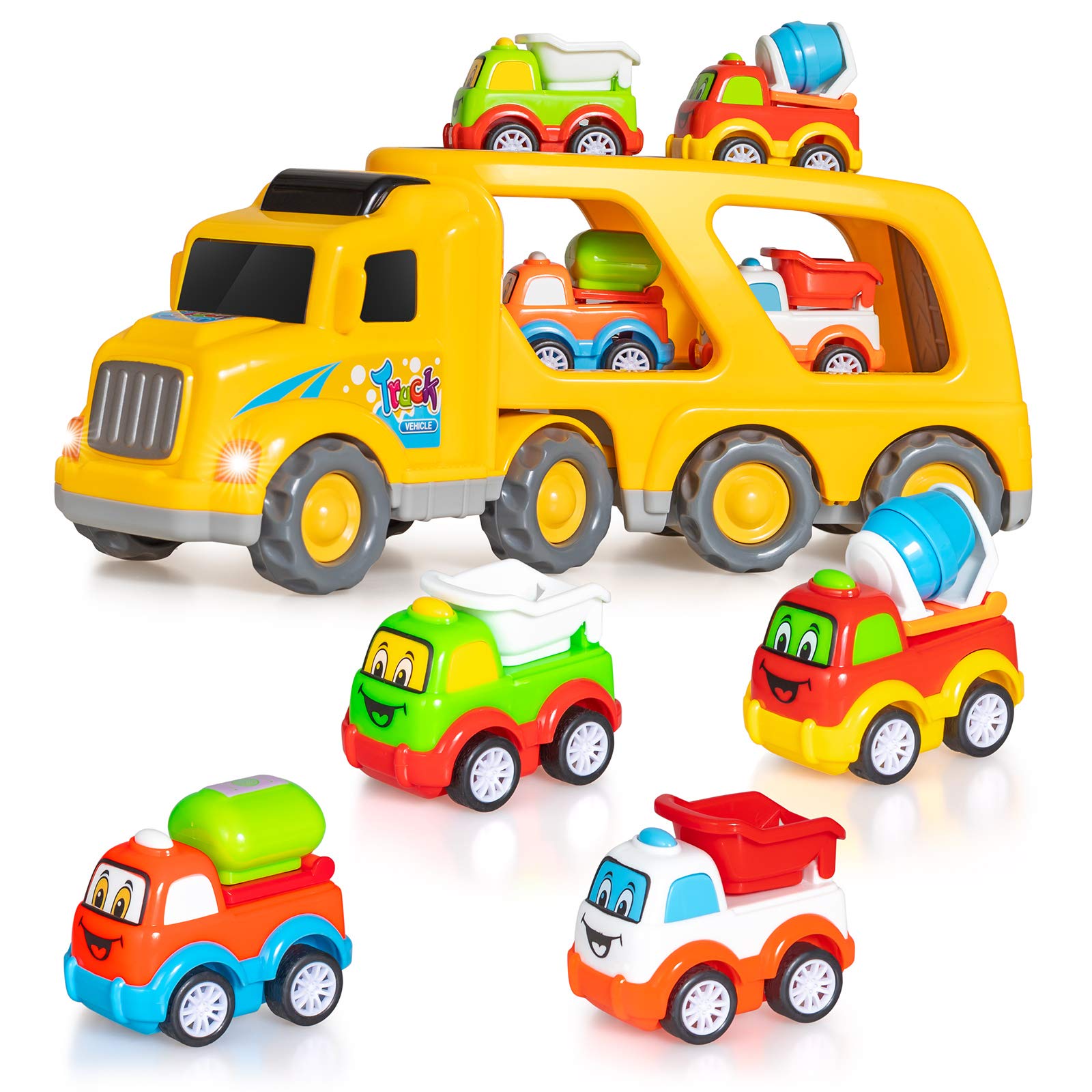 Toys for 1 2 3 4 5 6 Year Old Boys, 5 in 1 Carrier Truck Transport Car Play Vehicles Toys, Toddler Boy Toys for Girls Kids Toddlers