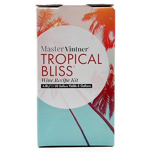 Miniatura 2 de Kit de vino Zinfandel blanco de fresa - Master Vintner Tropical Bliss Kit de recetas de vinificación - Ingredientes de sabor a fruta para hacer 6