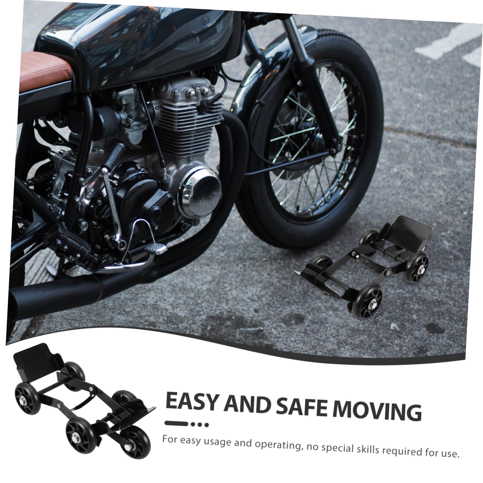 Zerodeko Reifenwalze für Motorrad und Elektro Dreiräder aus Metall und Kunststoff zur Einfachen Bewegung bei Platten Reifen und Schwerer Last in Schwarz