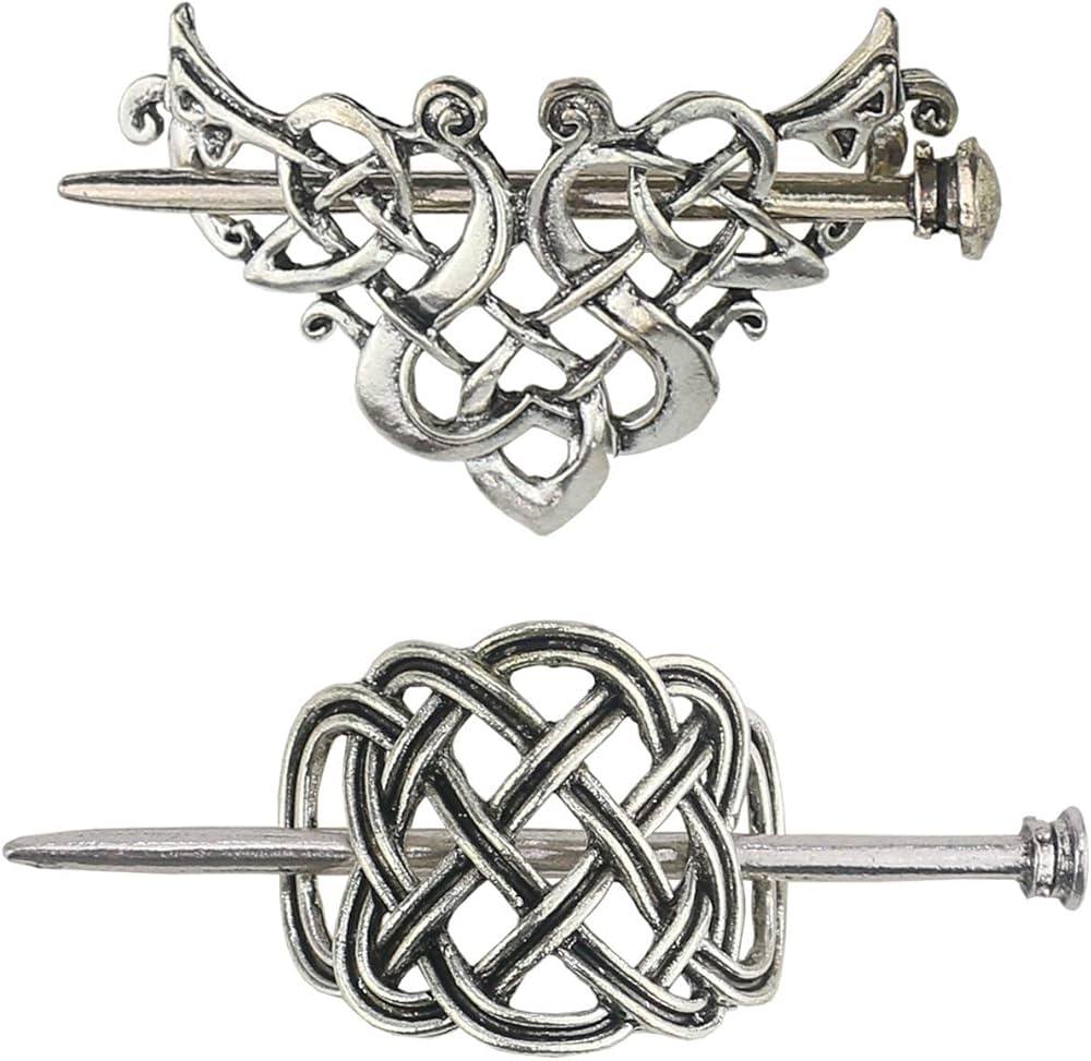 Amazon.com : Tinsow Silver Vintage Hair Clip, 2 Pcs Celtic Hair