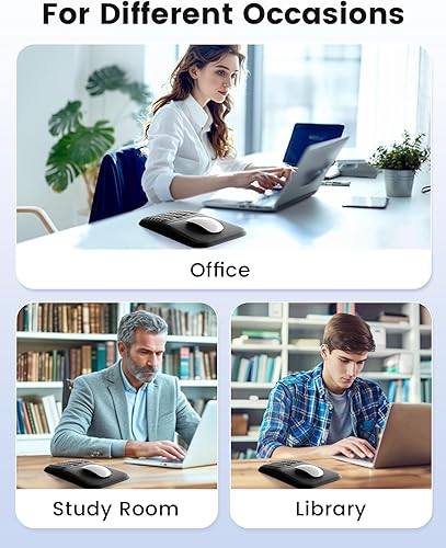 Miniatura 8 de Vaydeer - Alfombrilla de ratón ergonómica con reposamuñecas – Alfombrilla de ratón de espuma viscoelástica con soporte de muñeca y bulto de masaje,