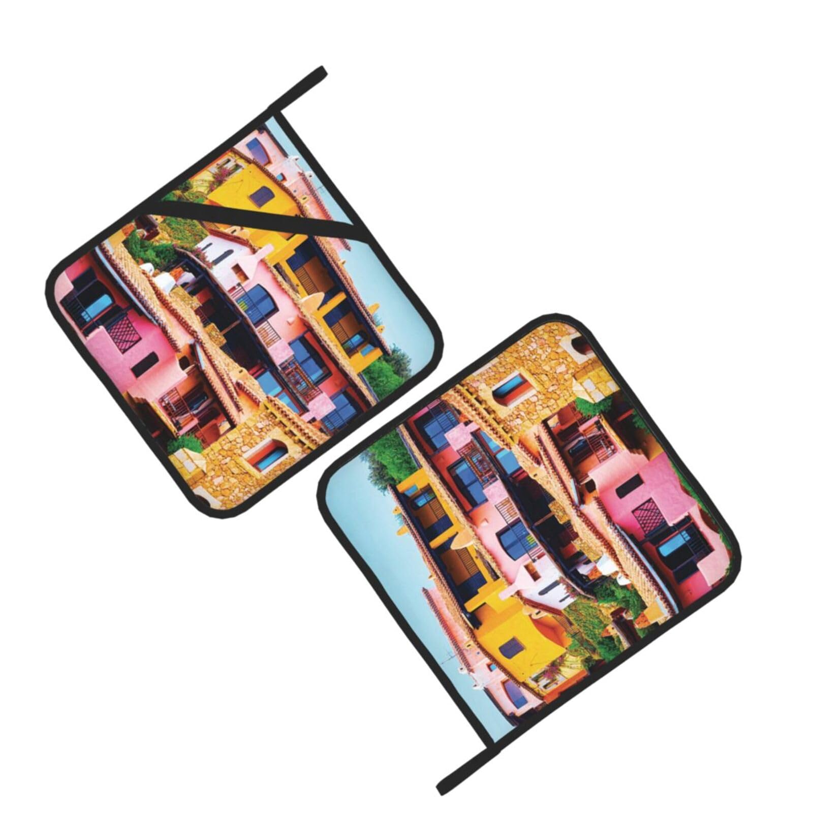 mountain village Printed Oven Pot Holders Set of 2 Pcs Heat Resistant Kitchen Microwave Potholders for Cooking Baking Grilling