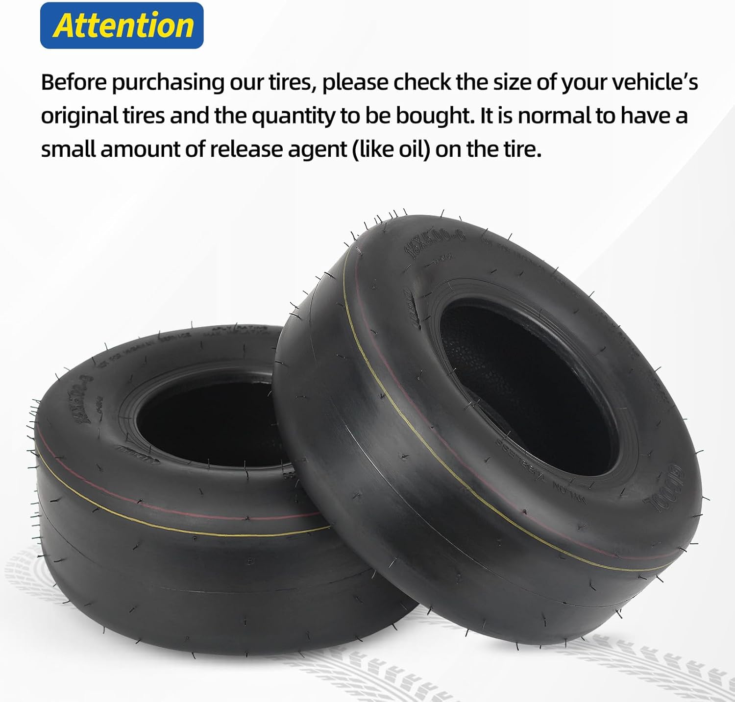GICOOL (2 Pack) 13x5.00-6 Lawn Mower Tubeless Tire, 13x5-6 Riding Zero Turn Lawnmower Smooth Turf Tyre, 4 Ply