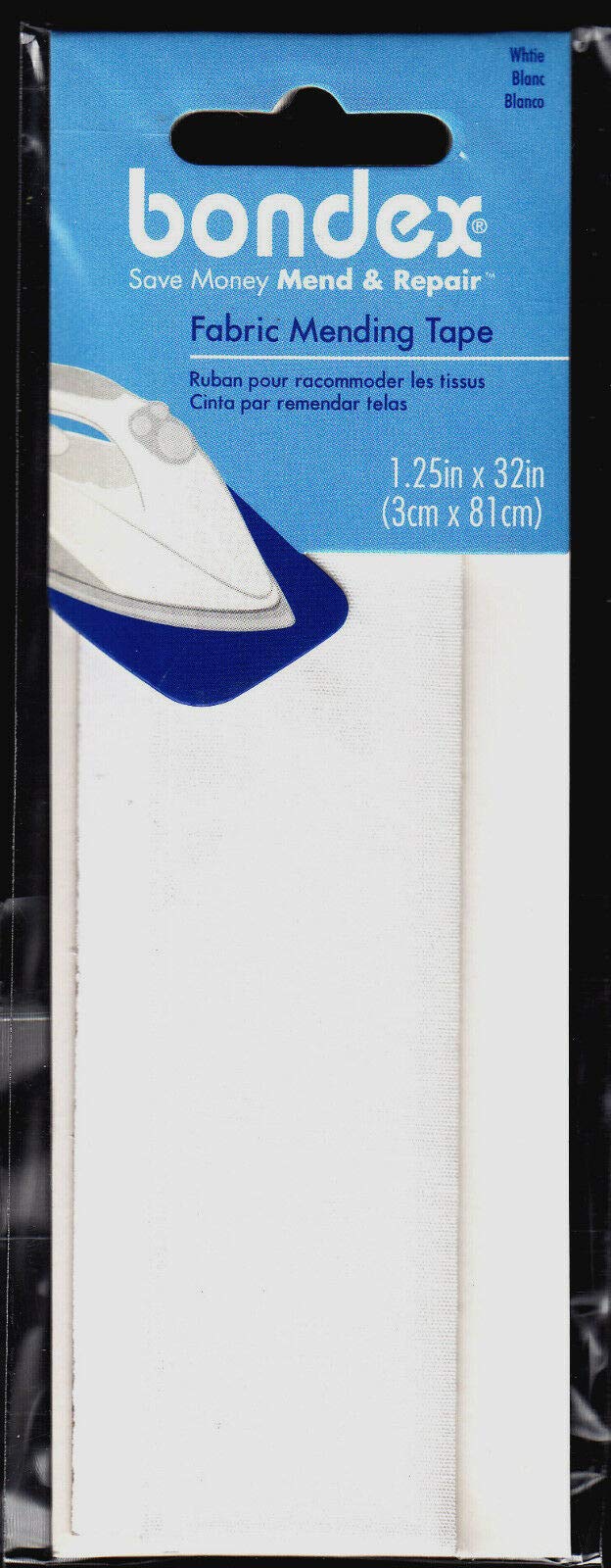 Buy BONDEX WHITE FABRIC 1 1/4" X 32" IRON ON MENDING TAPE Clothing