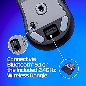 HyperX Pulsefire Haste 2 Mini  Wireless Gaming Mouse for PC Compact Lightweight Bluetooth 2.4GHz Black