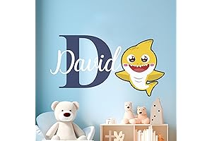 EGD Personalized Baby Shark Wall Decor: Enchanting Wall Decals for Your Little Shark's Haven