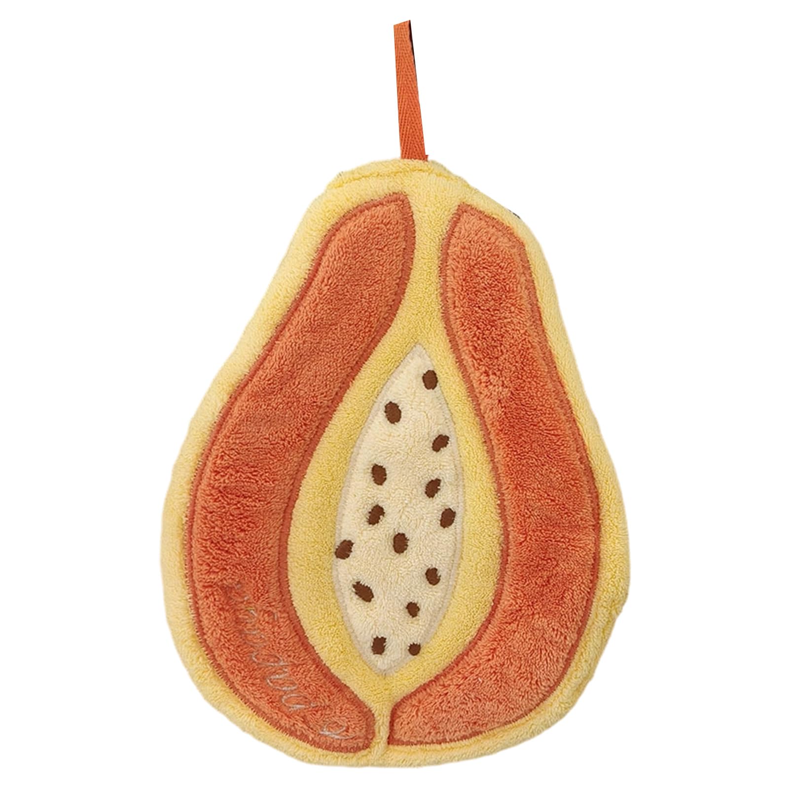Greabuy Bathroom Hand Towel Plush Coral Fleece Cloth Soft Fruit Theme Towel with Loop for Hand Drying Home Kitchen Decor Sink Washcloth Loop Nursery Plush Drying Cloth Home Bathroom Washcloth