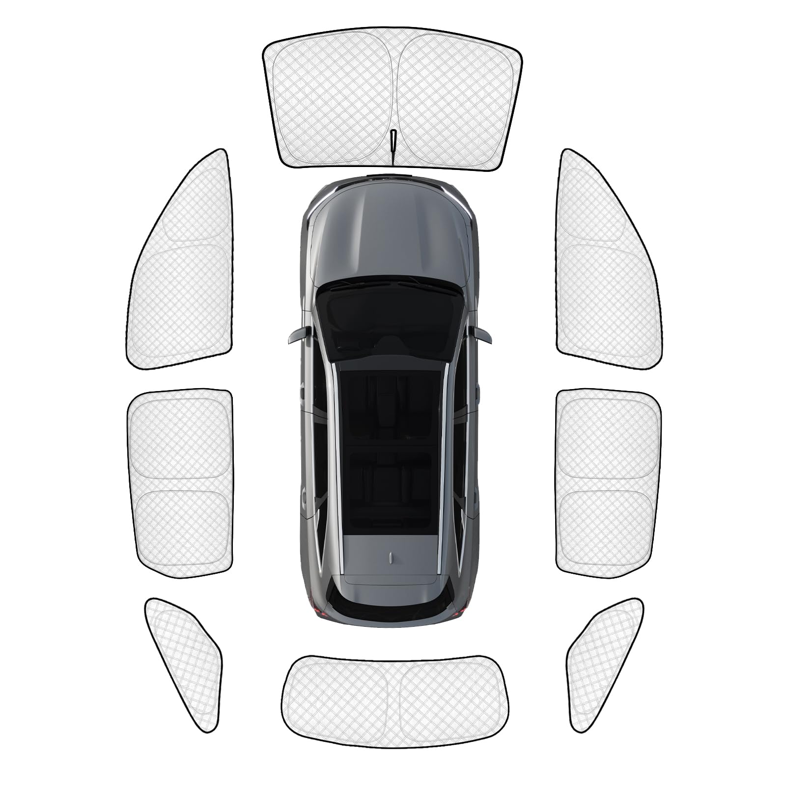 KMF 8pcs Thicken Full Sun Shades for Kia Sorento 2021-2025 2026 Accessories,Car Window Covers Sunshade for Windshield Side Rear, Sun Visor UV Block and Privacy Blackout for Camping Outdoor