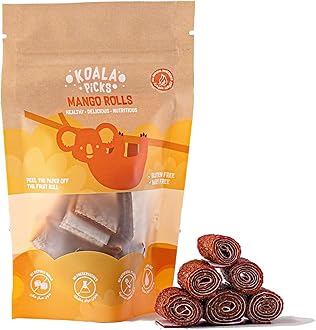 Fruit Rolls 66g - 12pcs Mango Rolls, Free from Artificial Flavor, Preservatives, Transfat, Gluten, Dairy & Refined Sugar, Healthy Snack for Kids & Adults