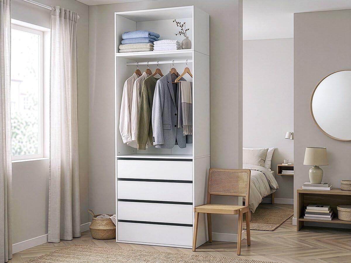 Habitat et Jardin Module de surélévation de Dressing en Bois Opéra - 80 x 45 x 40 cm - Blanc