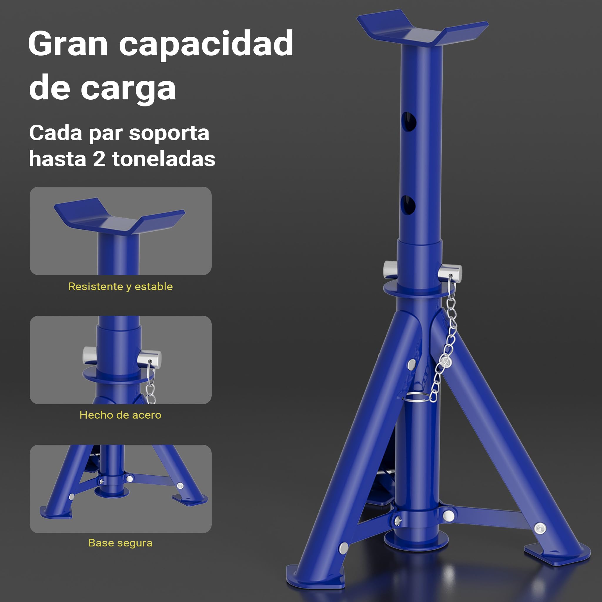 Wiltec Gato Elevador hidráulico + 2 caballetes para Coche hasta 2t Plegables y Ajustables