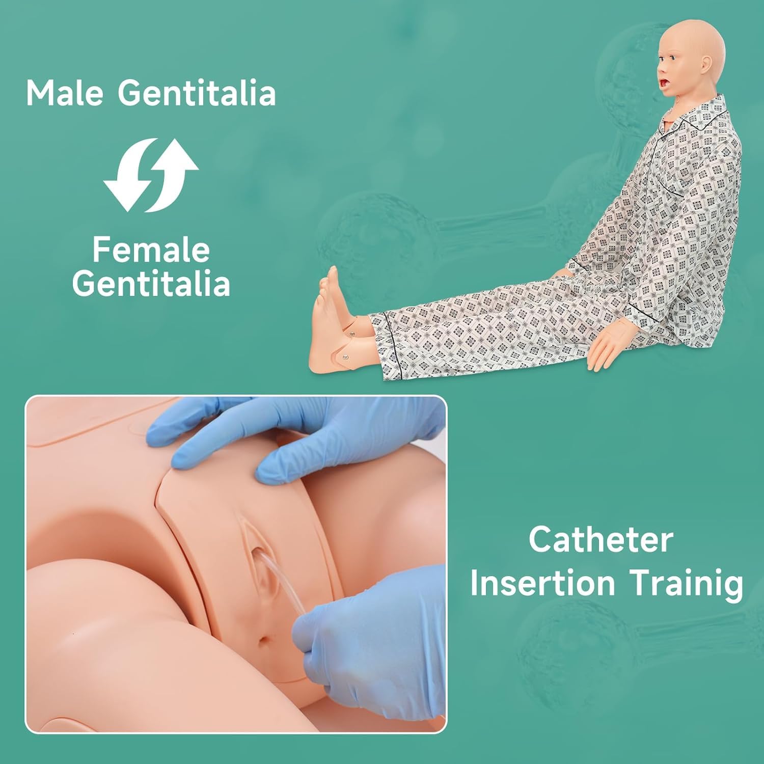 Mannequin grandeur nature pour soins aux patients, entraînement médical, compétences infirmières et simulation de traumatismes – Mannequin pour l'éducation