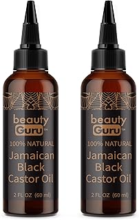 GuruNanda Jamaican Black Castor Oil (4 Fl. Oz) for Hair Growth, 100% Pure and Natural, Roasted & Cold-Pressed Oil for Eyel...