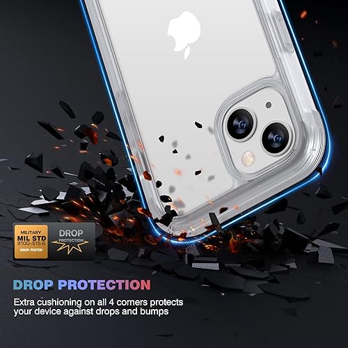 Miniatura 130 de Diaclara - Funda diseñada para iPhone 15 Plus de 6.7 pulgadas, funda transparente de cuerpo completo con protector de pantalla, funda resistente