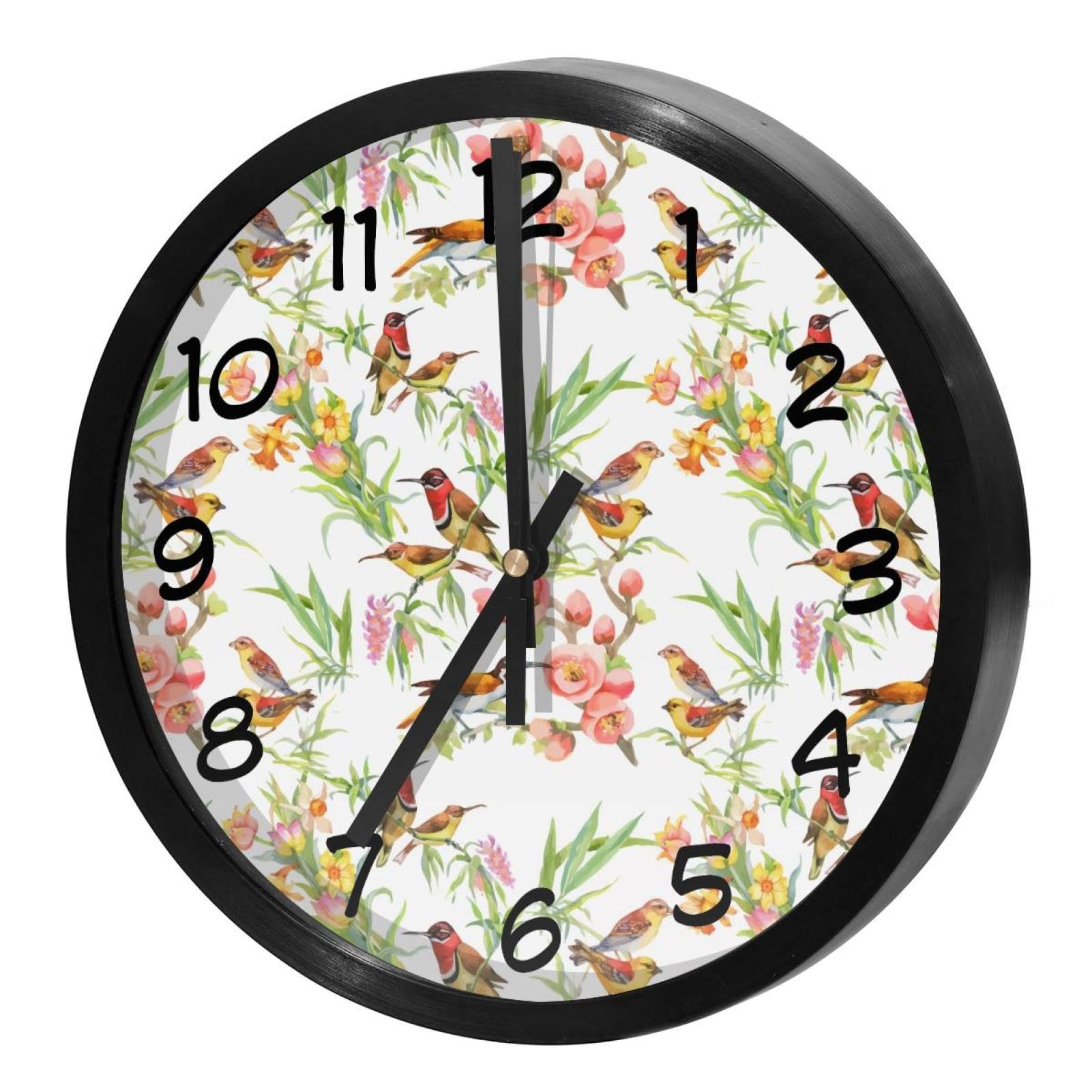 Horloge murale sans tic-tac oiseau exotique pour un sommeil préservé