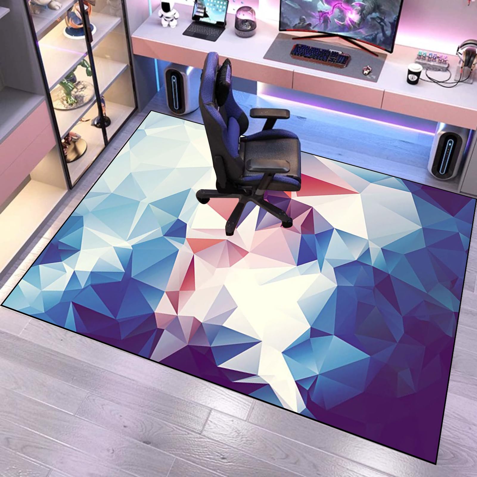 Tappeto Gaming Pavimento, Tappeto Sedia Ufficio, Tappeto per Sedia con Ruote, Tappeto Multiuso Tappetino di Protezione, Tappeto Salvapavimento Protezione Parquet e Pavimenti Duri 120 x 150 cm