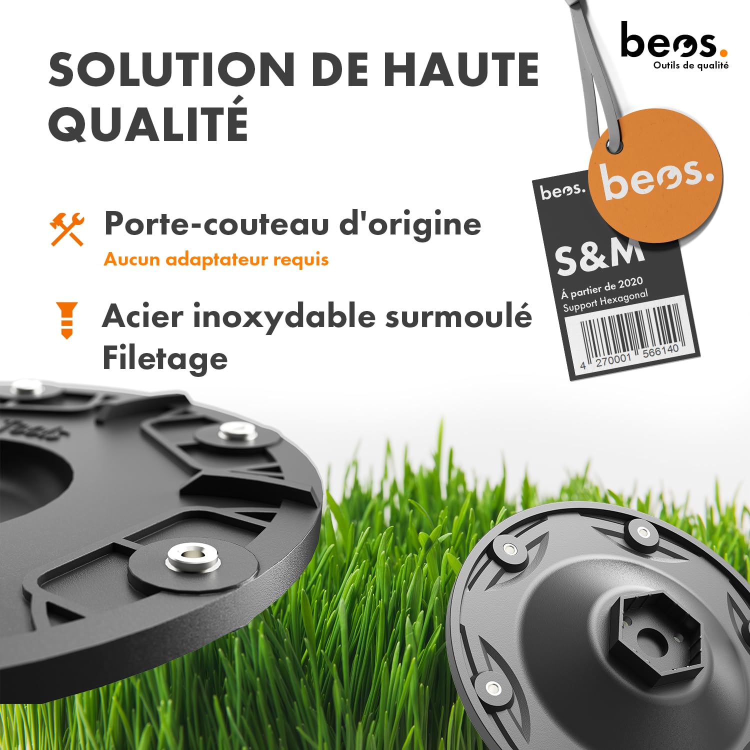 beos Disque à lames Tuning pour 6x lames - Disque à lames renforcé de fibres de verre pour tondeuses - robots Worx Landroid S&M (à partir de 2020) et Landxcape