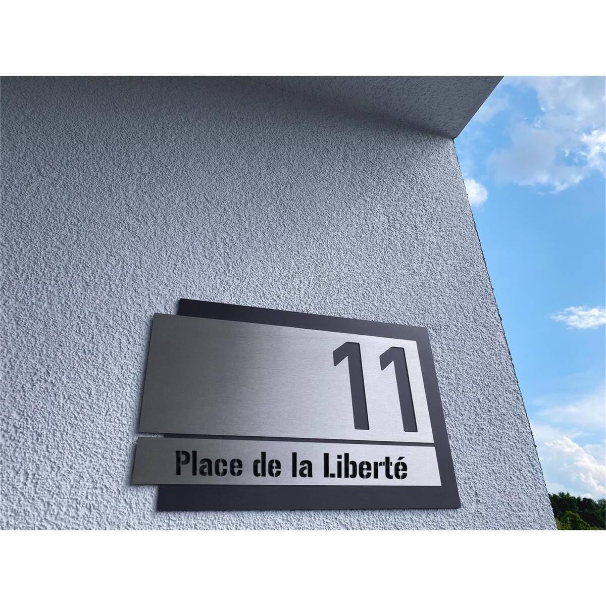 Metzler® numéro de maison en acier inoxydable avec effet 3D et gravure laser résistante gris anthracite RAL 7016 – robustesse extérieure facile à entretenir – personnalisation adresse