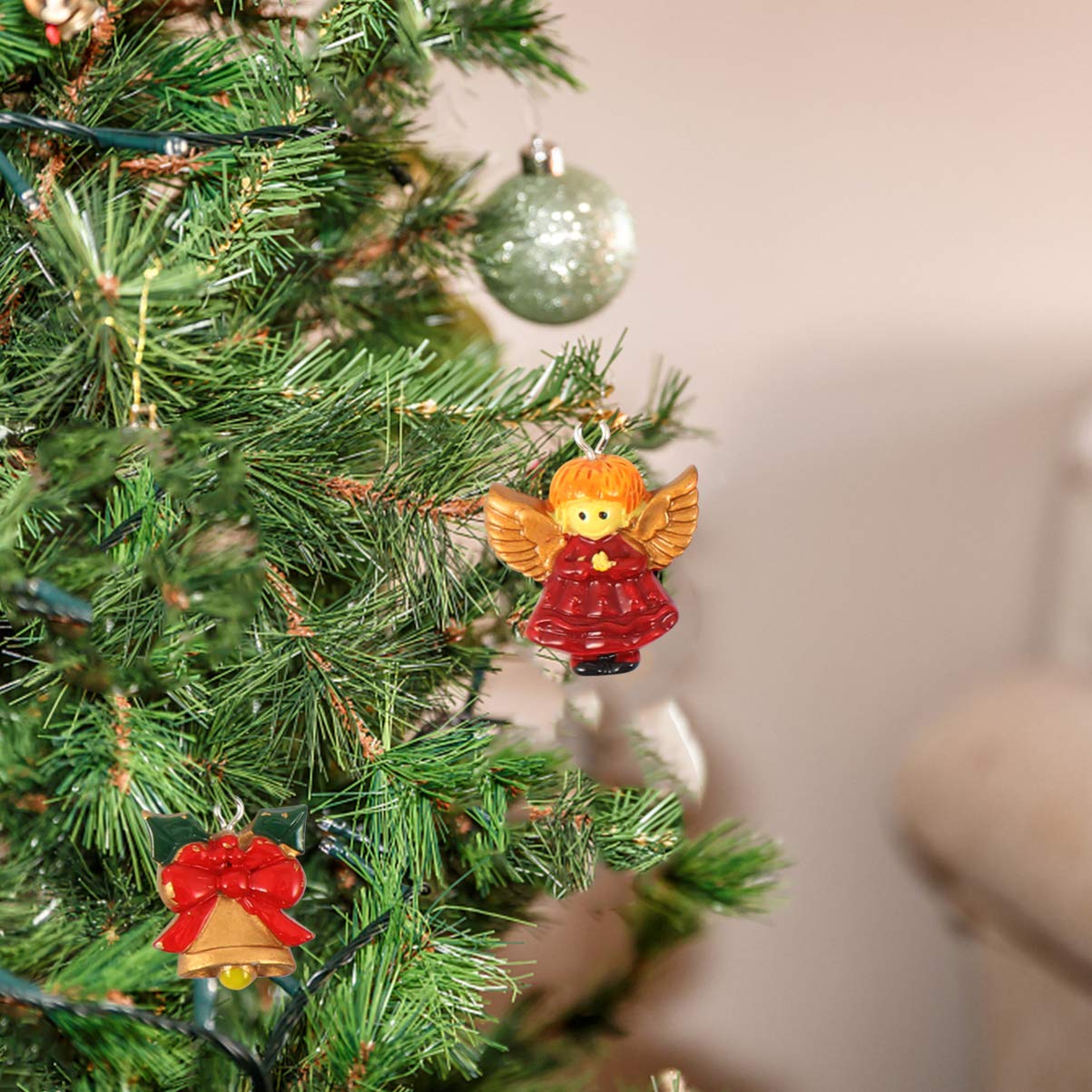 72 Piezas colgante de navidad pequeños adornos para mini árbol pequeños adornos para el árbol de navidad obsequios personalizados presentes personalizados colgante de resina
