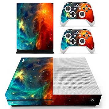 SKINOWN Skin Sticker for Microsoft Xbox One S Slim Console and 2 Controller (Cosmic Nebular)
