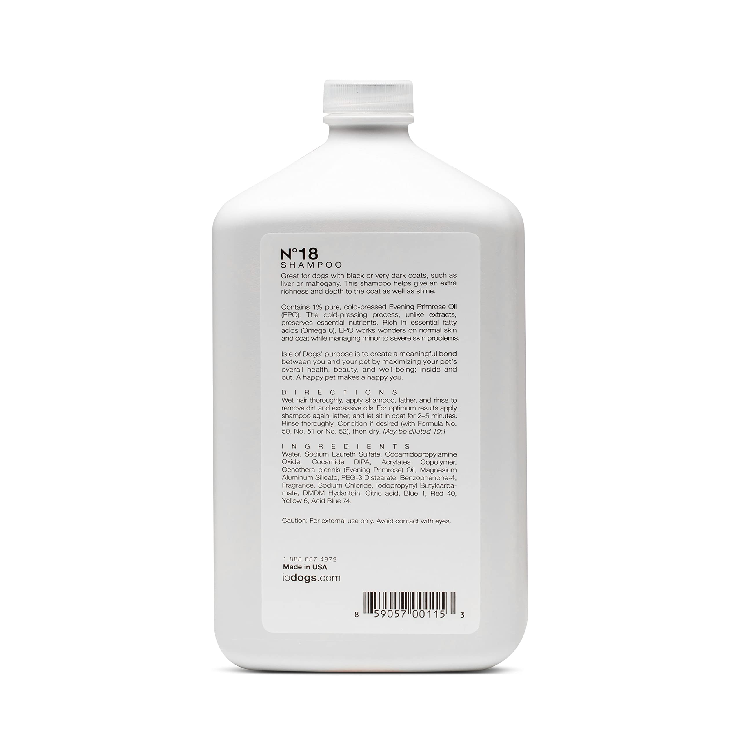 Isle of Dogs Coature No. 18 Black Coat Evening Primrose Oil Dog Shampoo, 1 Liter