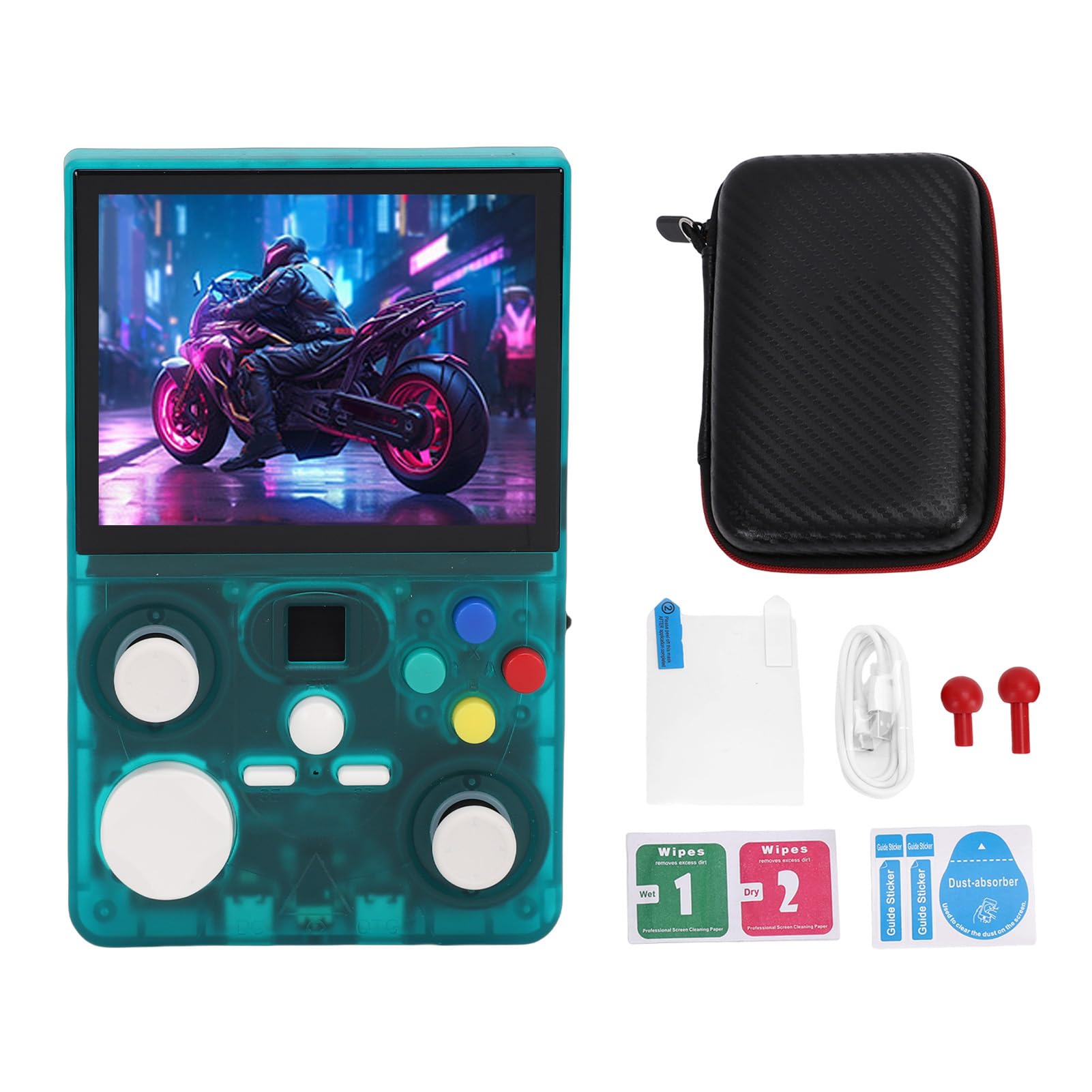 Console di Gioco Portatile Schermo MIPI Portatile Ad Alta Definizione da 3,5 Pollici con Doppio Joystick per Casa e Viaggio, Console per Videogiochi retrò ABS per (128G) (128G)