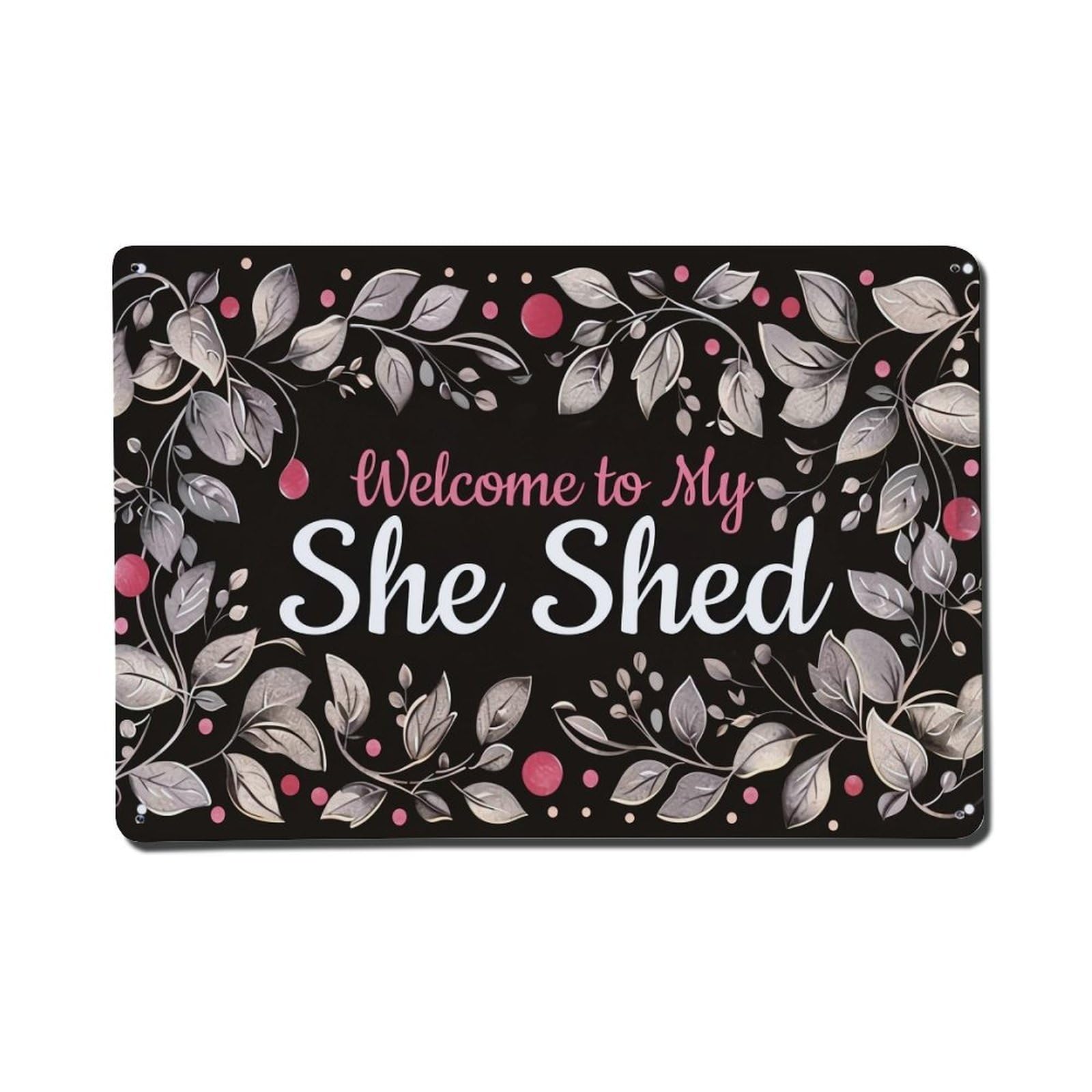 Nestemfo Vintage Welcome To My She Shed Tin Sign Metal Sign, Living Room,Bar, Home, Bedroom Wall Decor,Retro Metal Poster 8X12 Inches