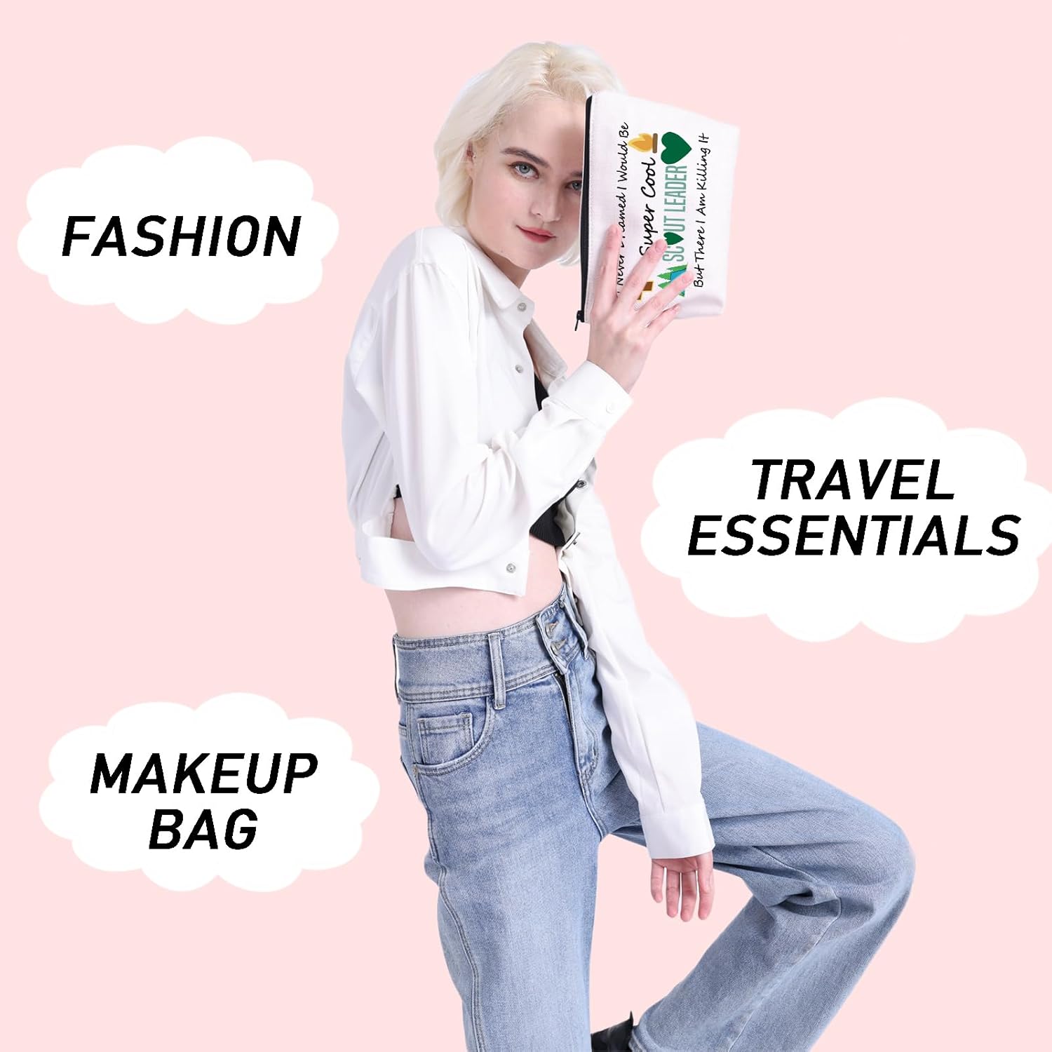 JYTAPP Novelty Makeup Bag Leader Gift I Never Dreamed I'd Grow Up To Be a Leader Cosmetic Pouch - Image 3