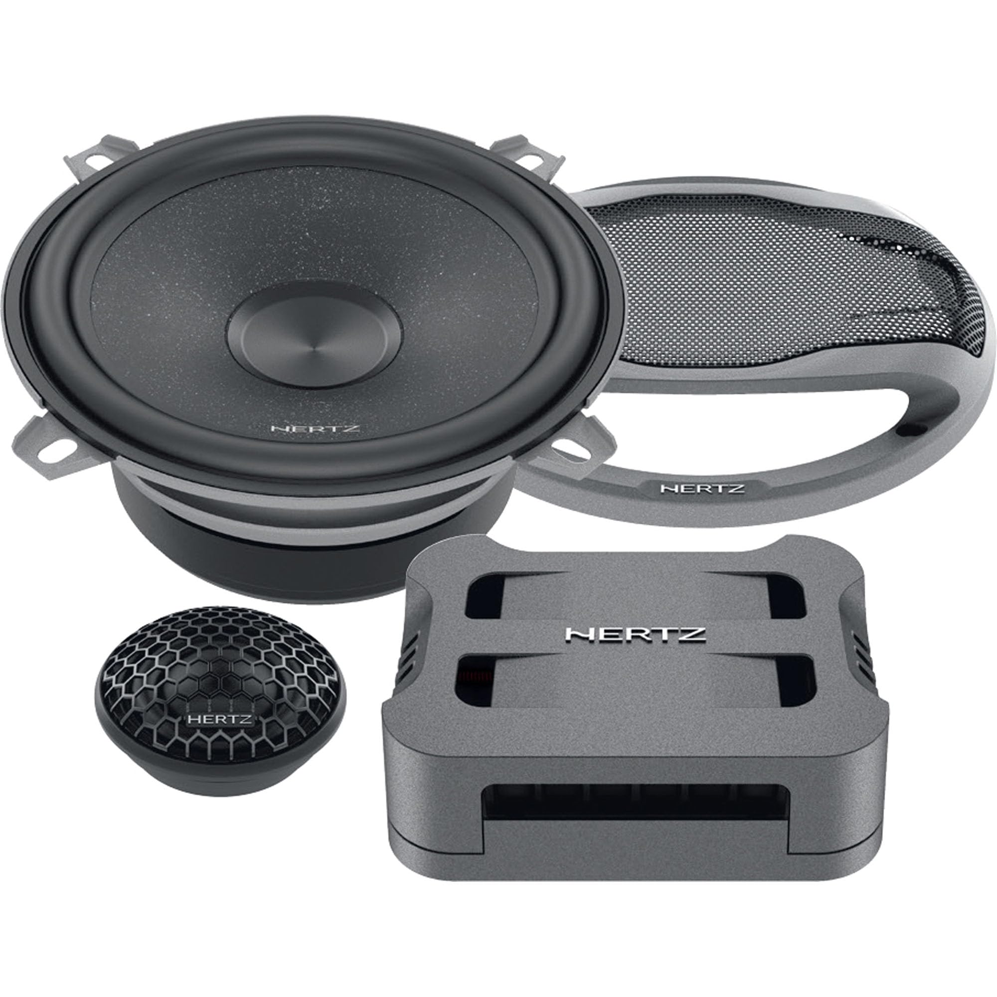 Hertz CK 130 - Sistema audio a 2 vie da 130 mm con woofer in carta trattata, tweeter a cupola da 26 mm, crossover passivo e griglie incluse, risposta sonora naturale e potenza massima 210W