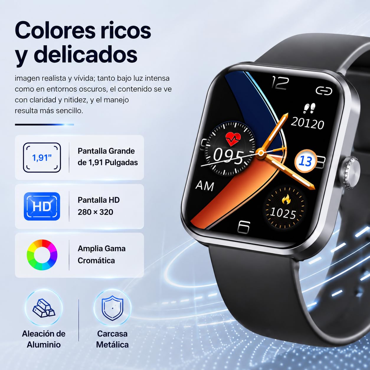 Cozey Maison GLUCOWATCH, Reloj de Actividad con Pantalla Clara, Control Diario de Pasos, Distancia y Calorías, Correa Cómoda para Trabajo, Casa y Deporte (Negro)