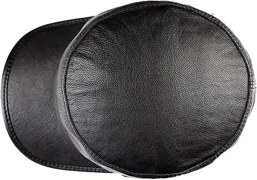 Men's Leather Trucker Dad Hat Flat Top Adjustable ?Classic Baseball Cap (Black-XXL