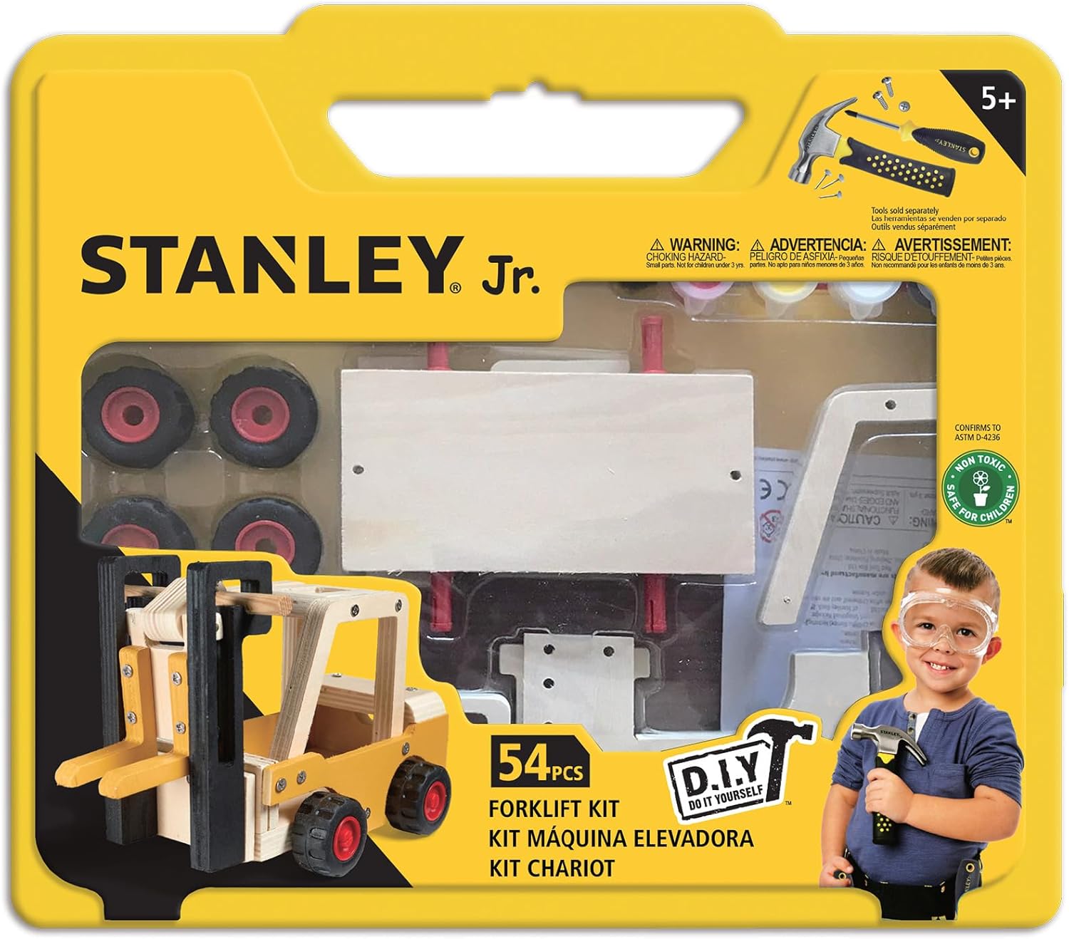 STANLEY Jr. Red Toolbox Little Lifters Forklift Fun Build & Play Set: DIY Kit for Ages 3+