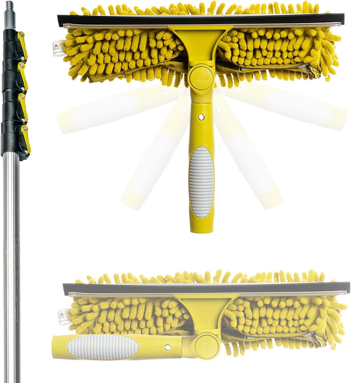 DOCAZOO Squeegees - Single Squeegee/Window Washing Kit/Telescopic Window Cleaner/Window Cleaning Pole (Single Pivot and 7m extension pole)