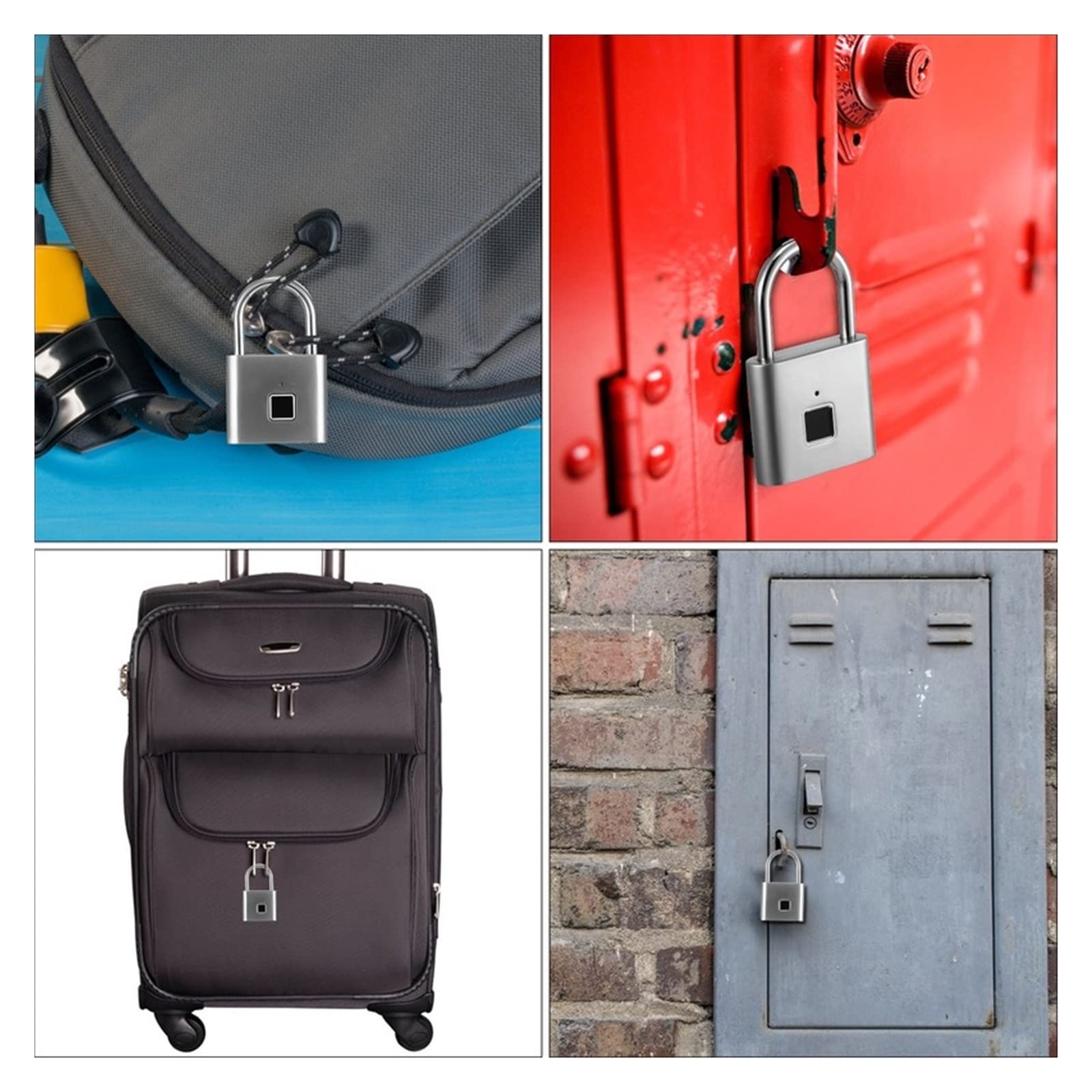 Serrure Connectée, Tuya Smart empreinte digitale cadenas sécurité à domicile Anti-vol étanche télécommande batterie alimentation USB sans clé serrure de porte ,Smart Lock facile à Installer(Tuya 20 Fi