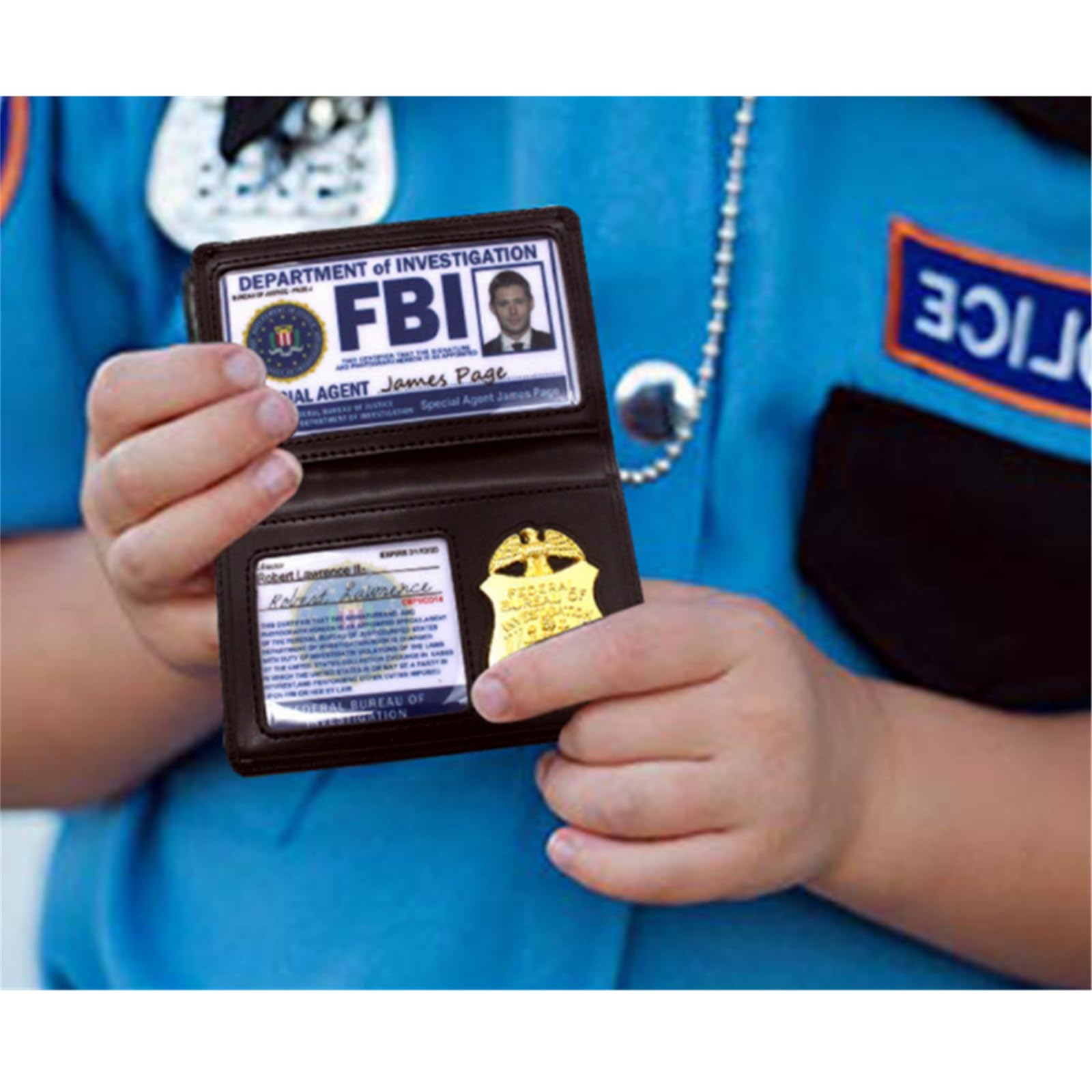 Novità FBI Roleplay Puntelli FBI Porta Carte Portafoglio In Pelle Della Polizia Badge Speciale Undercover Agente ID Holder Halloween Party Accessorio Regalo