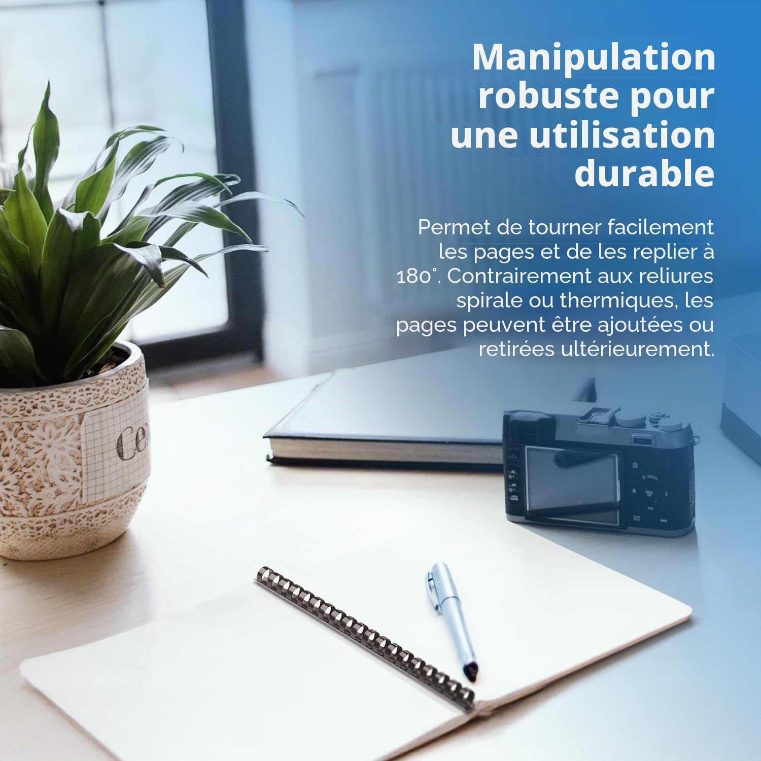 GENIE CB 820 Relieuse spirale 38 cm avec 20 peignes pour 150 feuilles et perforation 8 feuilles