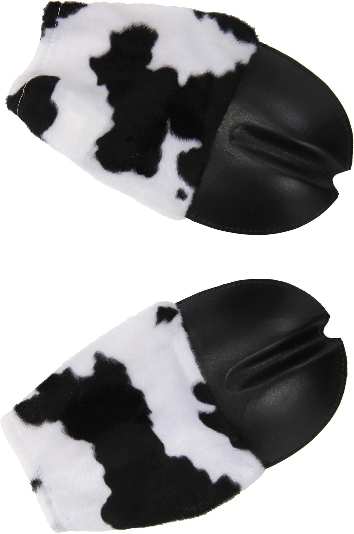 Cow Costume Front Hooves Gloves - Faux Fur Sleeves with Thumb Holes and Elastic Cuffs