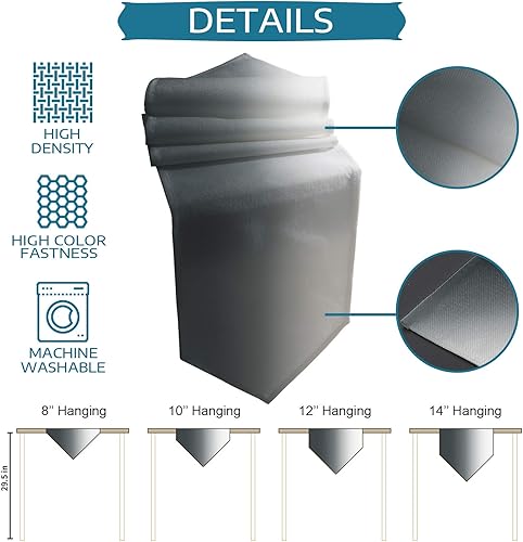 Miniatura 6 de SunShine Day Camino de mesa de arpillera de lino gris degradado, 13 x 70 pulgadas de largo, bufandas de tocador degradadas blancas y negras,