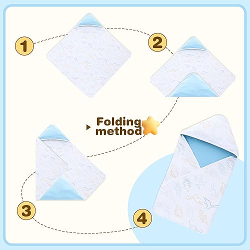 Miniatura 7 de Miracle Baby Manta de asiento de automóvil para bebés de invierno, manta de gofre para bebés recién nacidos, 35.4 x 35.4 pulgadas (azul +