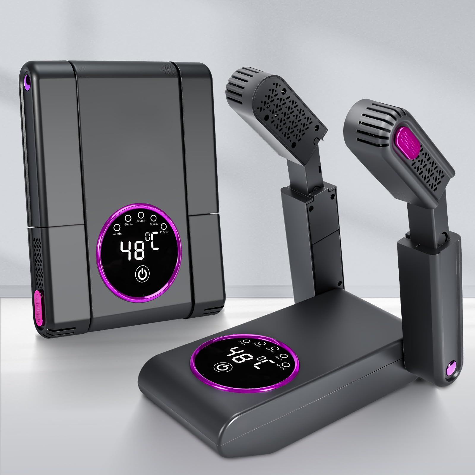 NZQXJXZ Secador de Zapatos Eléctrico, Secador de Botas y Secador de Guantes con Temporizador Inteligente, Diseño Plegable y Retráctil, Apagado Automático Después de 30/60/90/120 Minutos