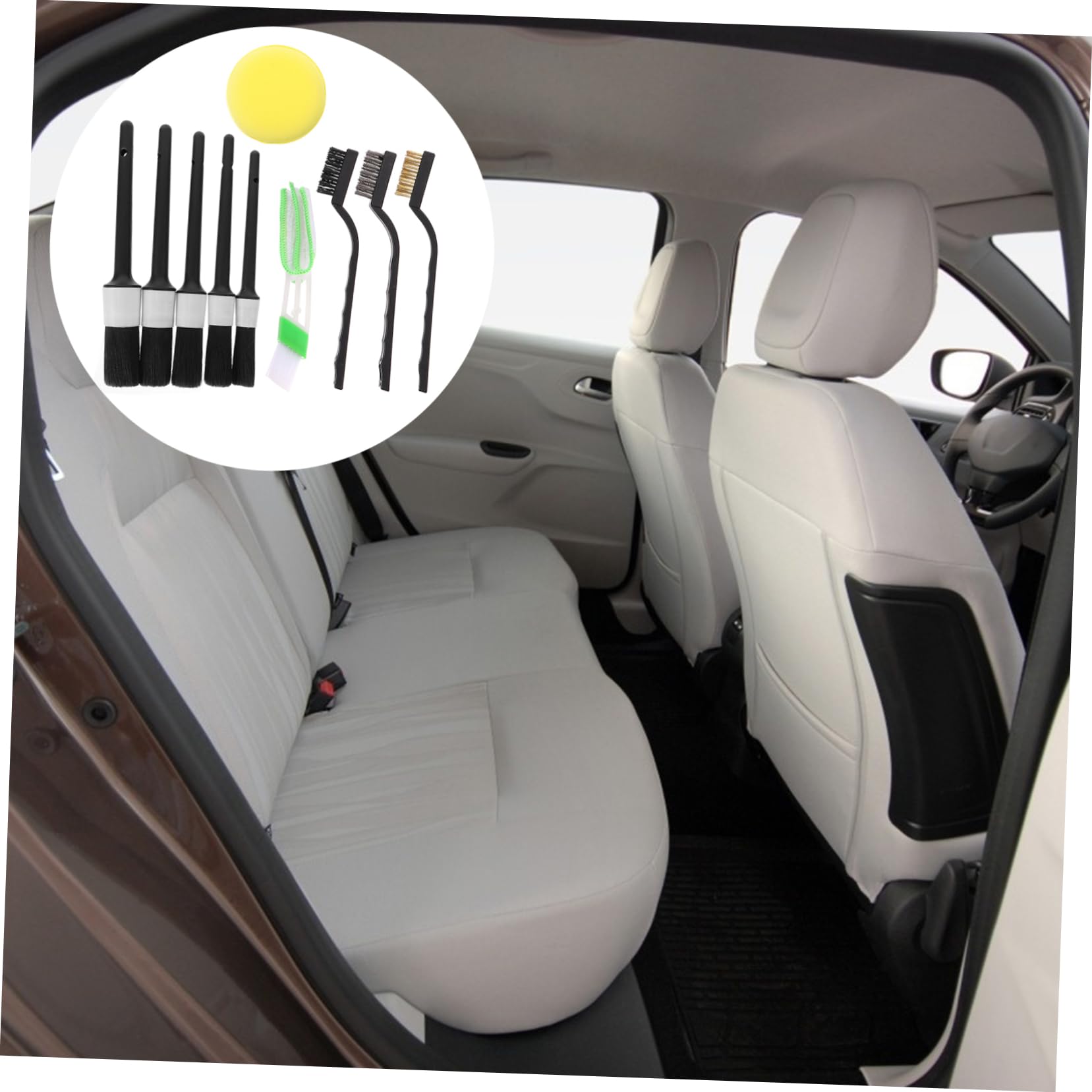 Anneome 2sets Spazzole per Detailing Auto Spazzole per Cerchioni e Applicatore Cera Setole Resistente per Auto e Veicoli Comerciali