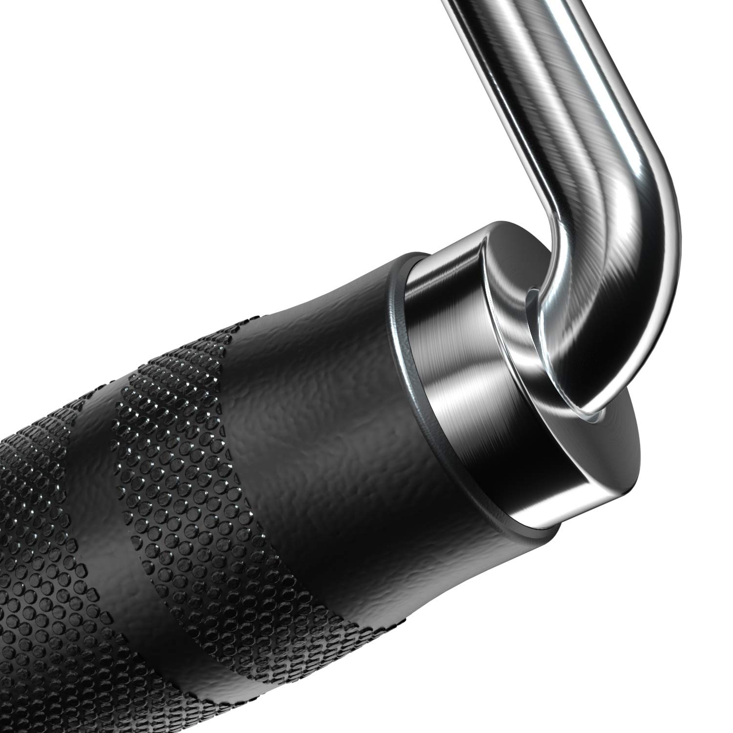 ACBEE Heavy Steel Double D Row Rubber Handles, Solid Rowing Handle Grips with Heavy Duty Carabiners Compatible for Home Gym Cable Fitness Excise Machines (Rubber Single D-Handle x 2) 4