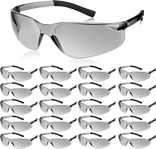Queekay 20 gafas de seguridad resistentes a los rayos UV, a los arañazos, gafas de policarbonato, gafas protectoras transparentes para la ciencia