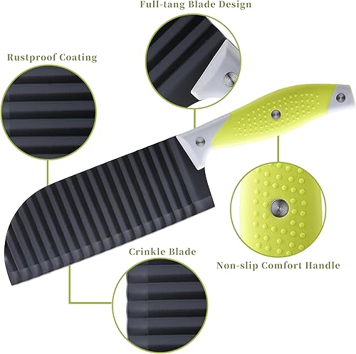 Miniatura 3 de Cortador de papas fritas para papas fritas, cortador de arrugas para verduras, papas, pepino, zanahoria y fruta, con mango antideslizante, apto para