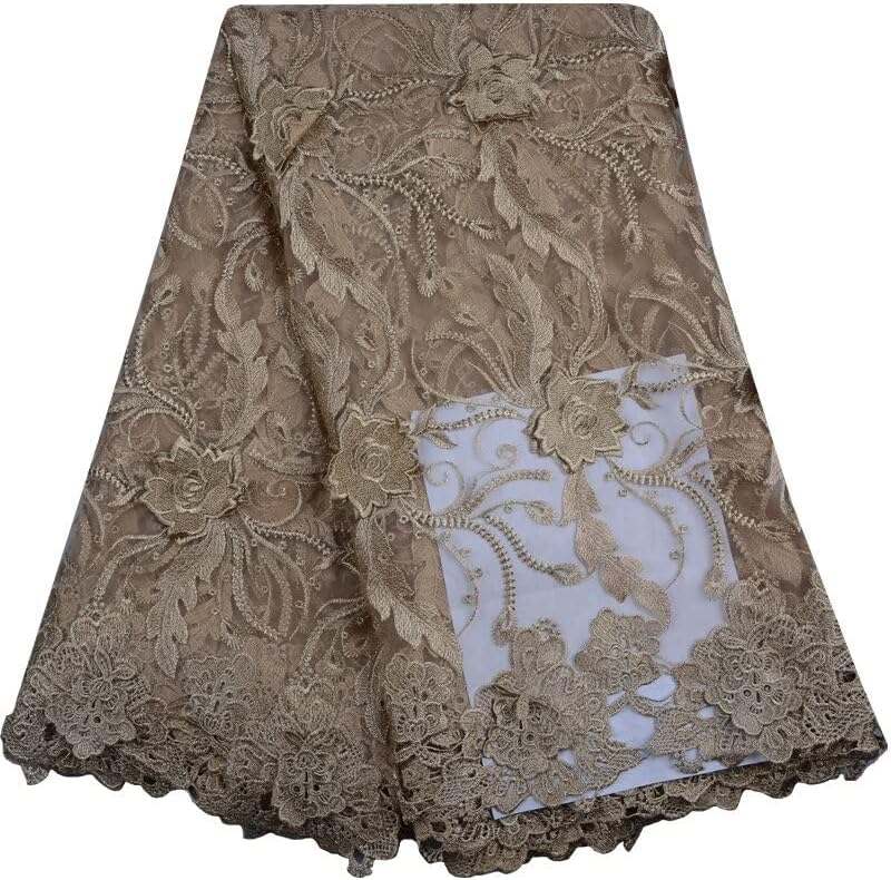 Miniatura 4 de Mahacraft - Tela de encaje africana nigeriana bordada de tul con malla suiza tela de encaje para novia y novia de gasa francesa tela de encaje