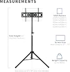VIVO Black Tripod LCD LED Flat Screen TV Display Floor Stand, Portable Height Adjustable Mount