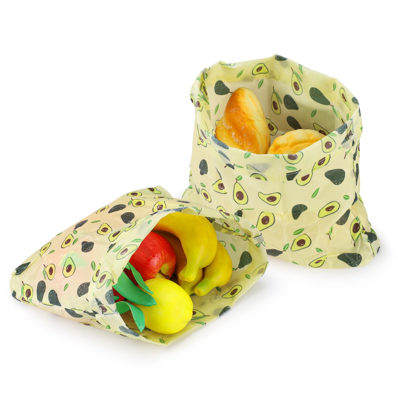 Diakey 2 Pack Beeswax Food Wraps Bag, 34x26cm, Reusable Homemade Bread Bags, Bees Wax Paper Food Storage Wrap for Sourdough, Sandwich, Cheese, Fruit, Snack, Avocado