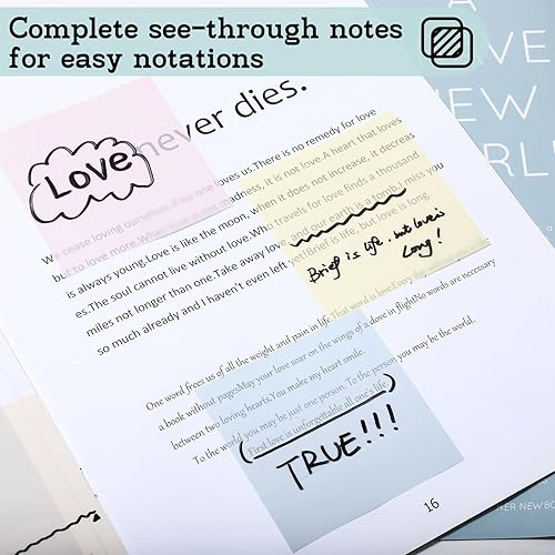 Miniatura 3 de 1000 notas adhesivas transparentes, notas adhesivas transparentes de color pastel de 3 x 3 pulgadas, notas adhesivas autoadhesivas, impermeables,