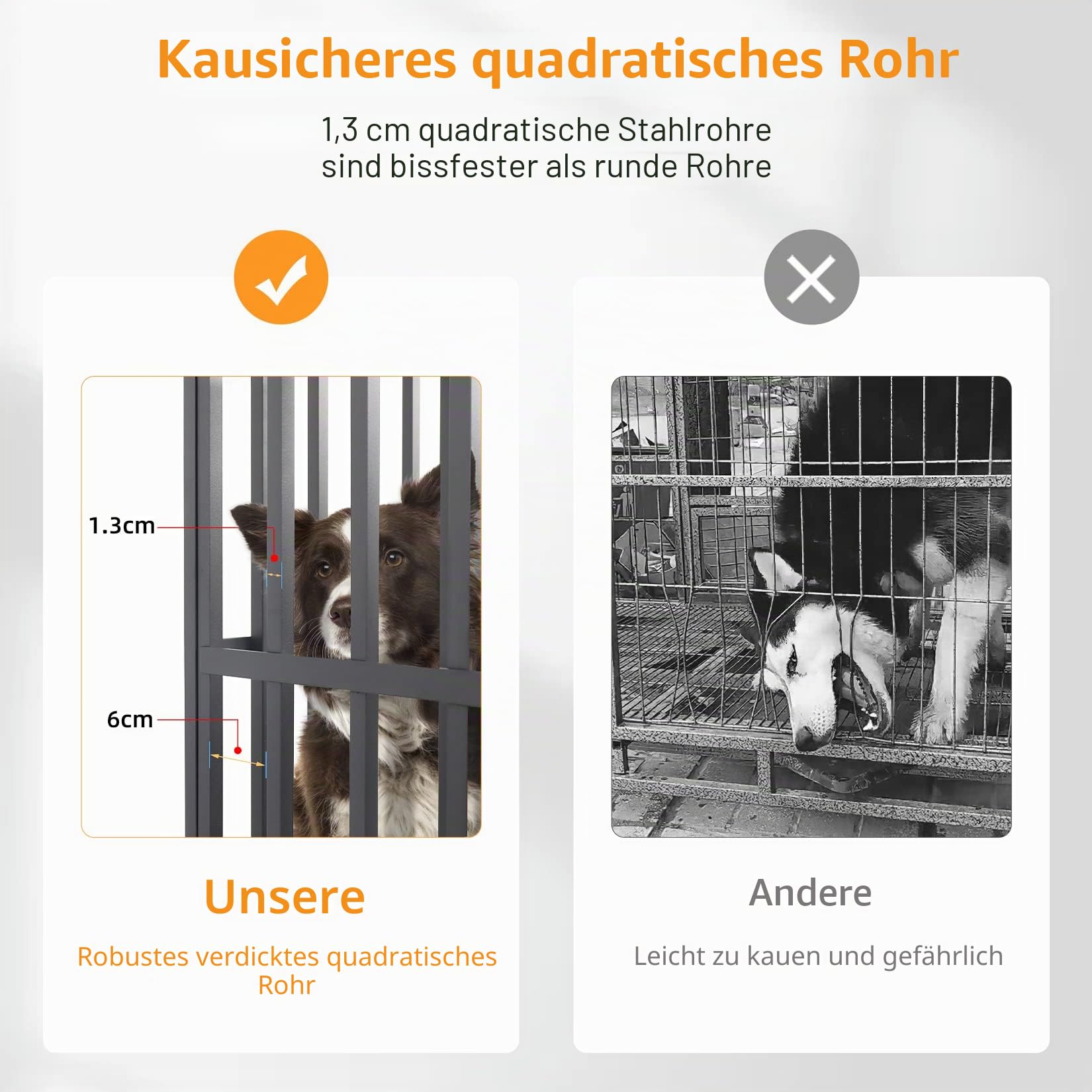 BingoPaw Hundekäfig XXL Transportbox Schwerlast: Hundebox große Hunde Metall Gitterbox Hundetransportbox mit 3 Türen, 4 Rollen und Bodenschale, 117x78x93.5cm